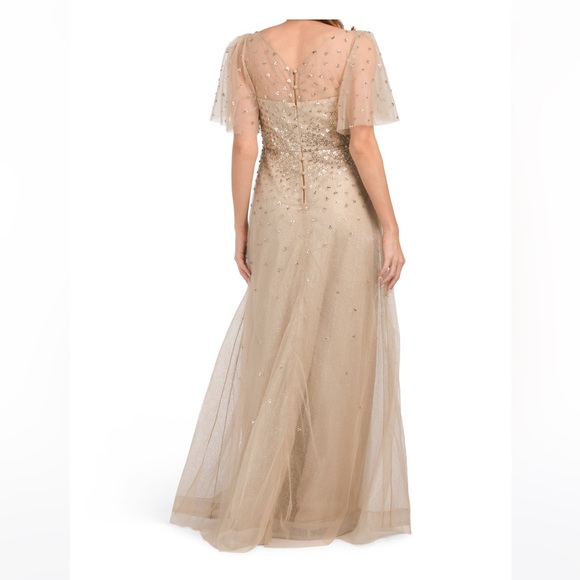 ISO Teri Jon Flutter Sleeve Tulle Gown - Picture 2 of 2